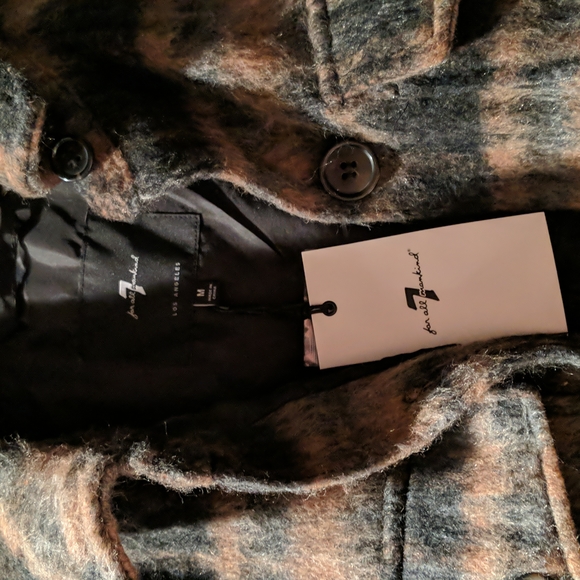 7 For All Mankind Brushed Plaid long shacket - Picture 7 of 9